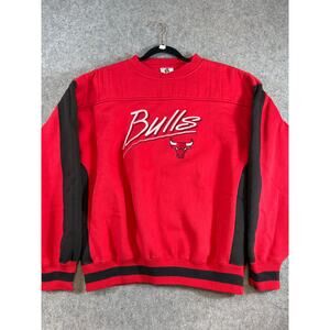 VINTAGE 90s Chicago Bulls Sweatshirt Mens Red Crewneck Pullover NBA Sports Large